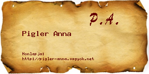 Pigler Anna névjegykártya